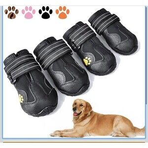 Dog Boots, Shoes For M Dogs Waterproof, Reflective Anti-slip Size 6